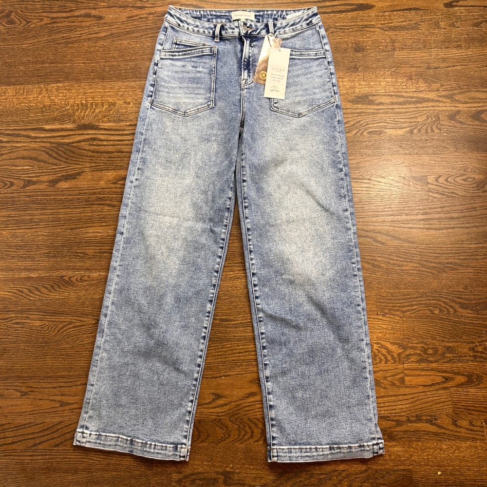 Risen Los Angeles Sammy Baggy Jean Women 13/31 Medium Wash High Rise Wide Leg